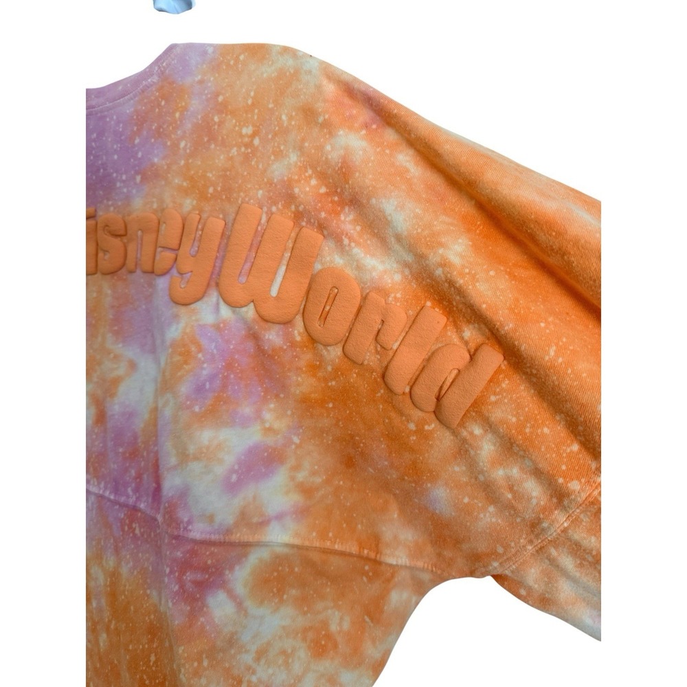 Walt Disney World Spirit Jersey M Tie Dye Orange Pink Galaxy Sweatshirt Mickey - Picture 9 of 10